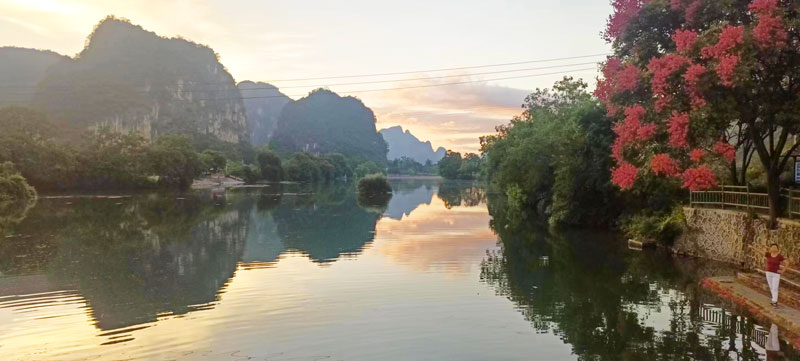 Yanngshuo Karst Mountains River Landscape