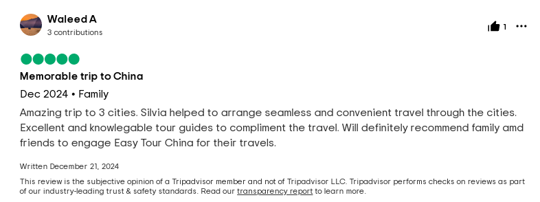 china family tour review