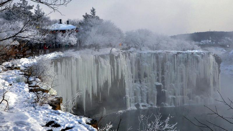 Jingbo waterfall in Heilongjiang China