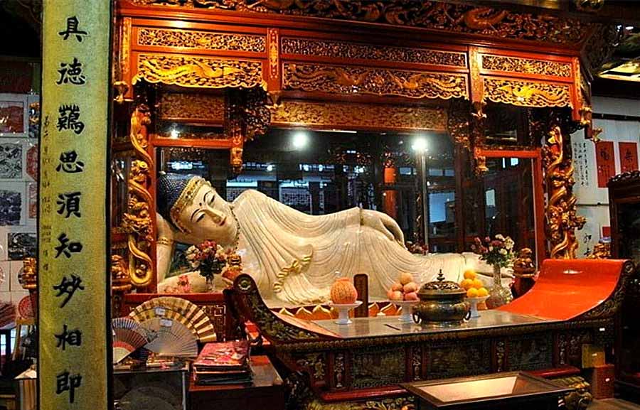 The Reclining Buddha at Jade Buddha Temple