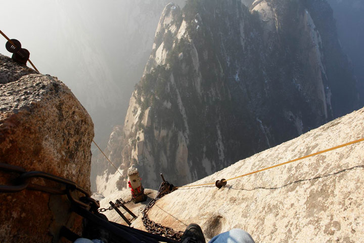 The iron ladder of Mountain Huashan