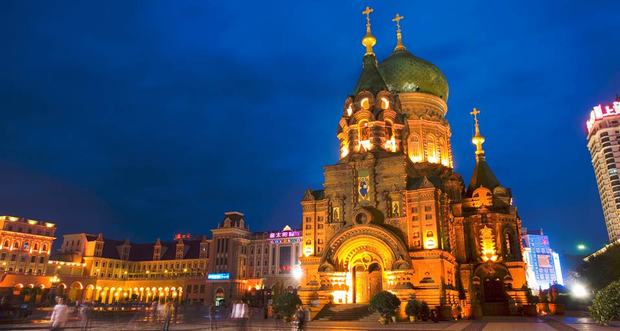 Harbin Inside Saint Sophia Cathedral at night